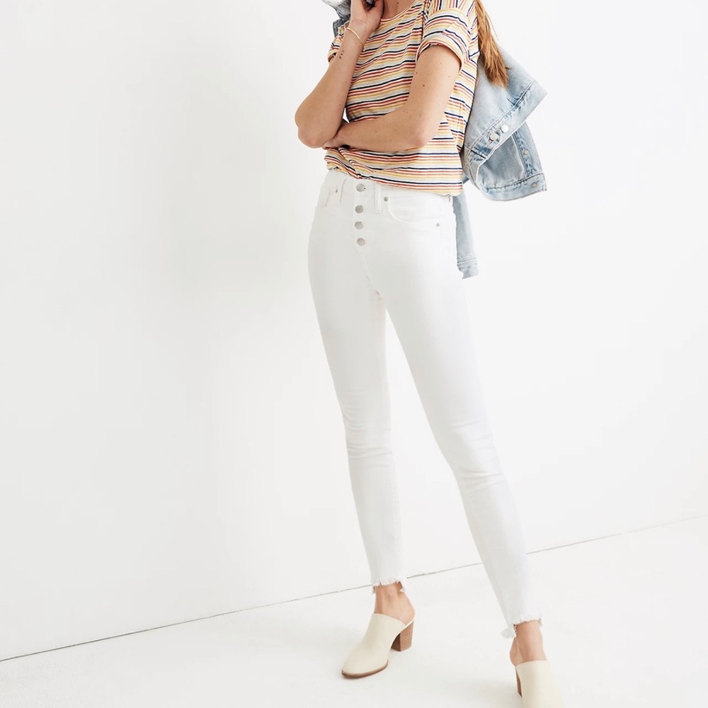 Madewell 10" High-Rise Skinny Crop Jeans White: Step-Hem Edition